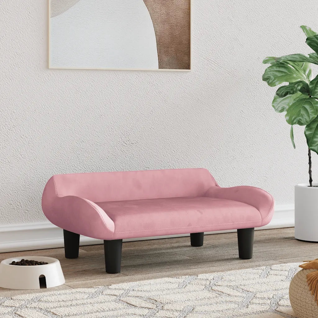 Lettino per Cani Rosa 70x40x24 cm in Velluto 171954