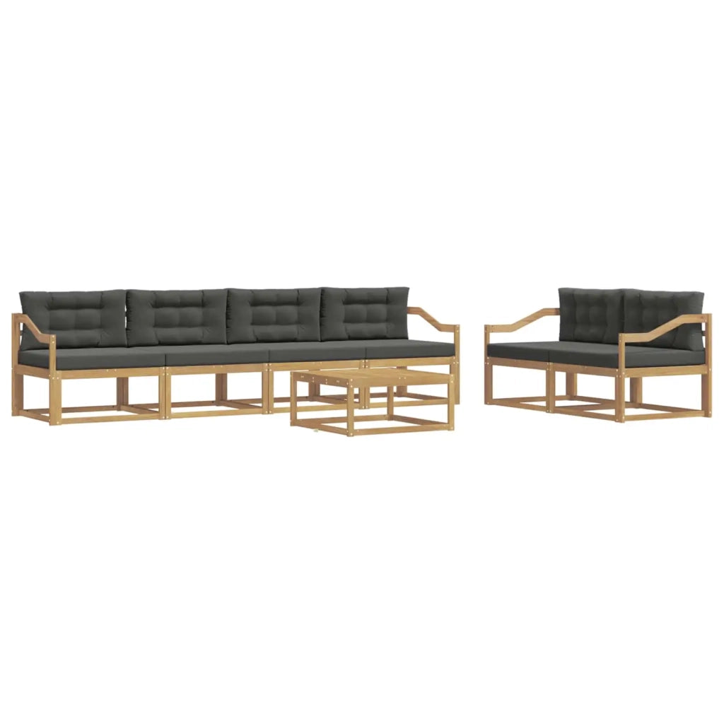 Set di divani da esterno con cuscino 6 pcs Bianco e Antracite 3386111