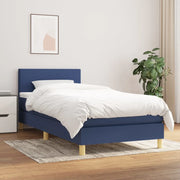 Giroletto a Molle con Materasso-Struttura Letto Blu 90x200 cm inTessuto 662799