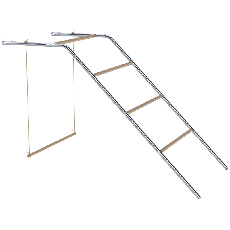 Centro gioco per galline in legno e acciaio, 82 x 150 x 110 cm, colore argento