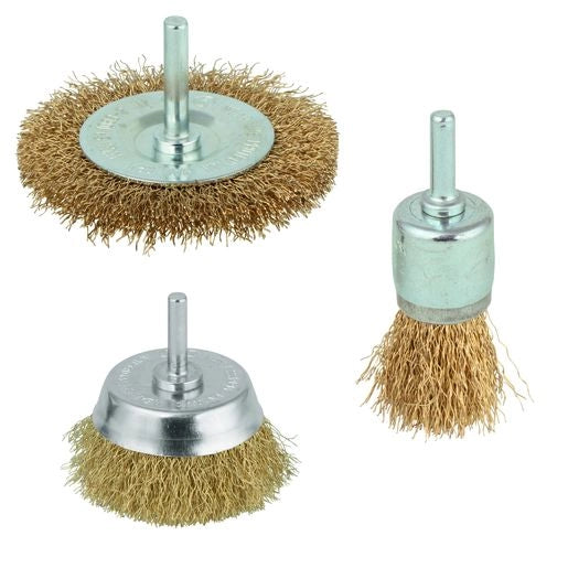 SET DI SPAZZOLE CON FILO DI OTTONE, 3 PZ.