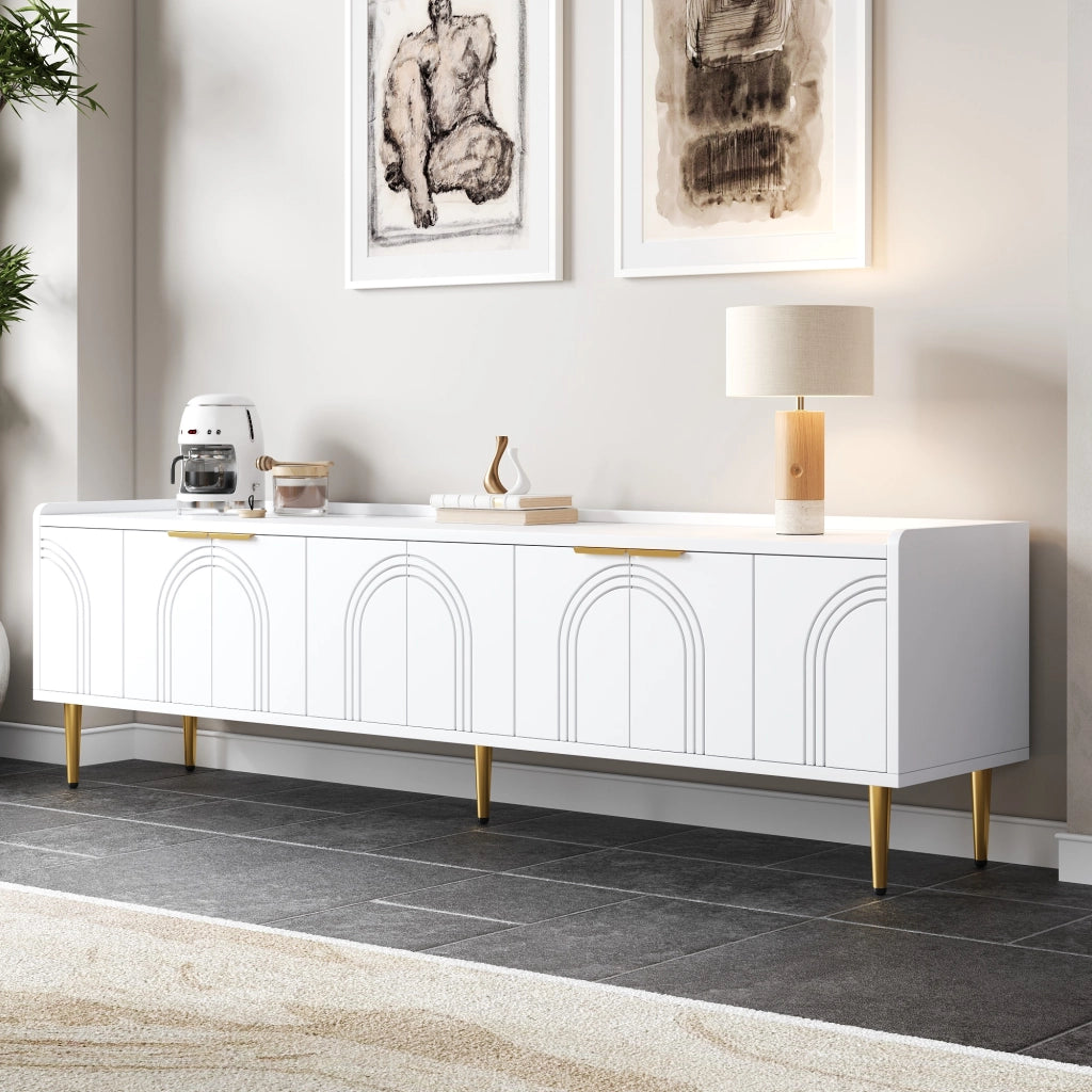 Cassettiera TV bianca in MDF lunghezza 170 cm