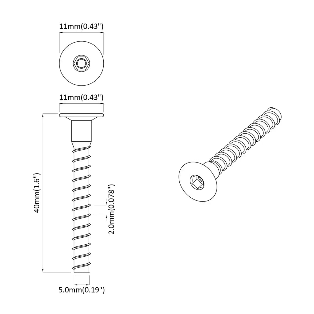 Vite 5143 pcs Zincato 5 x 40 mm Ferro