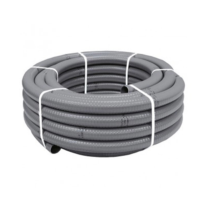 Tubo PVC flessibile semirigido grigio CEPEX - Tubo Pvc Flessibile Semirigido Grigio Cepex Rotolo Da 25 Mt -  75 Mm