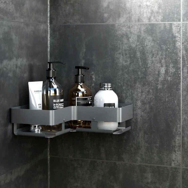 Mensola ad angolo in alluminio 1 ripiano Gun Grey