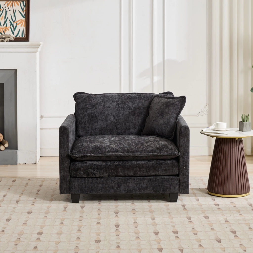 Poltrona Cloud ¨C Xylo ¨C Chenille Nero, Cuscino Imbottito