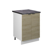 Mobiletto base cucina Fame-Line Pannello in quercia/Bianco 60 cm, PL Antracite Vicco