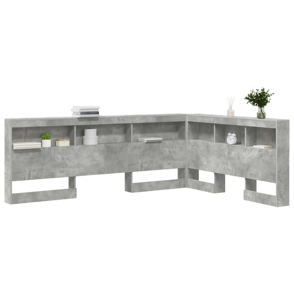 Testata contenitore Grigio cemento 160 cm Legno multistrato 3335504