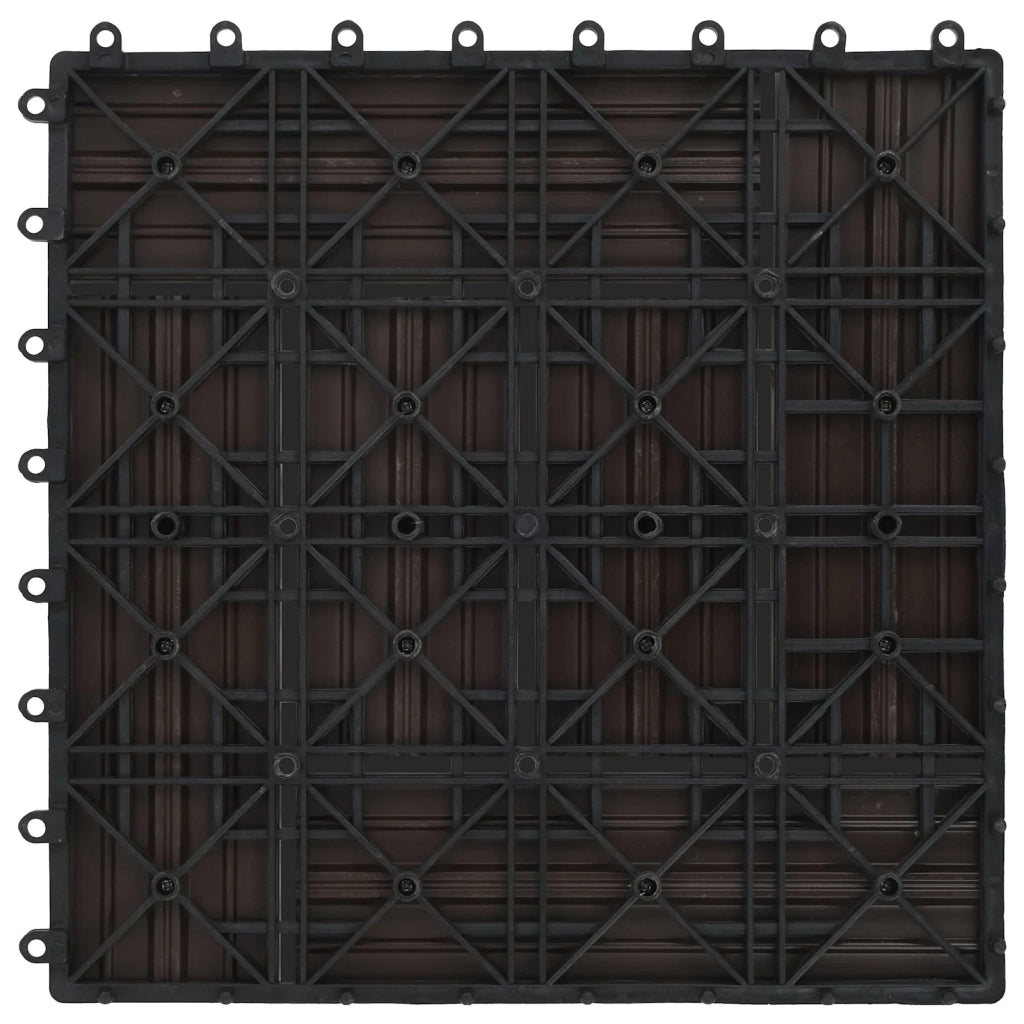 Piastrella per Decking 22 pz Marrone Scuro 30 x 30 cm WPC CFW1192133