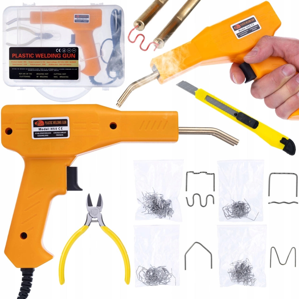 Saldatore per Plastica con Set di Reti e Graffette – Design Ergonomico, 200 Graffette, 800 Pezzi, Alta Resistenza