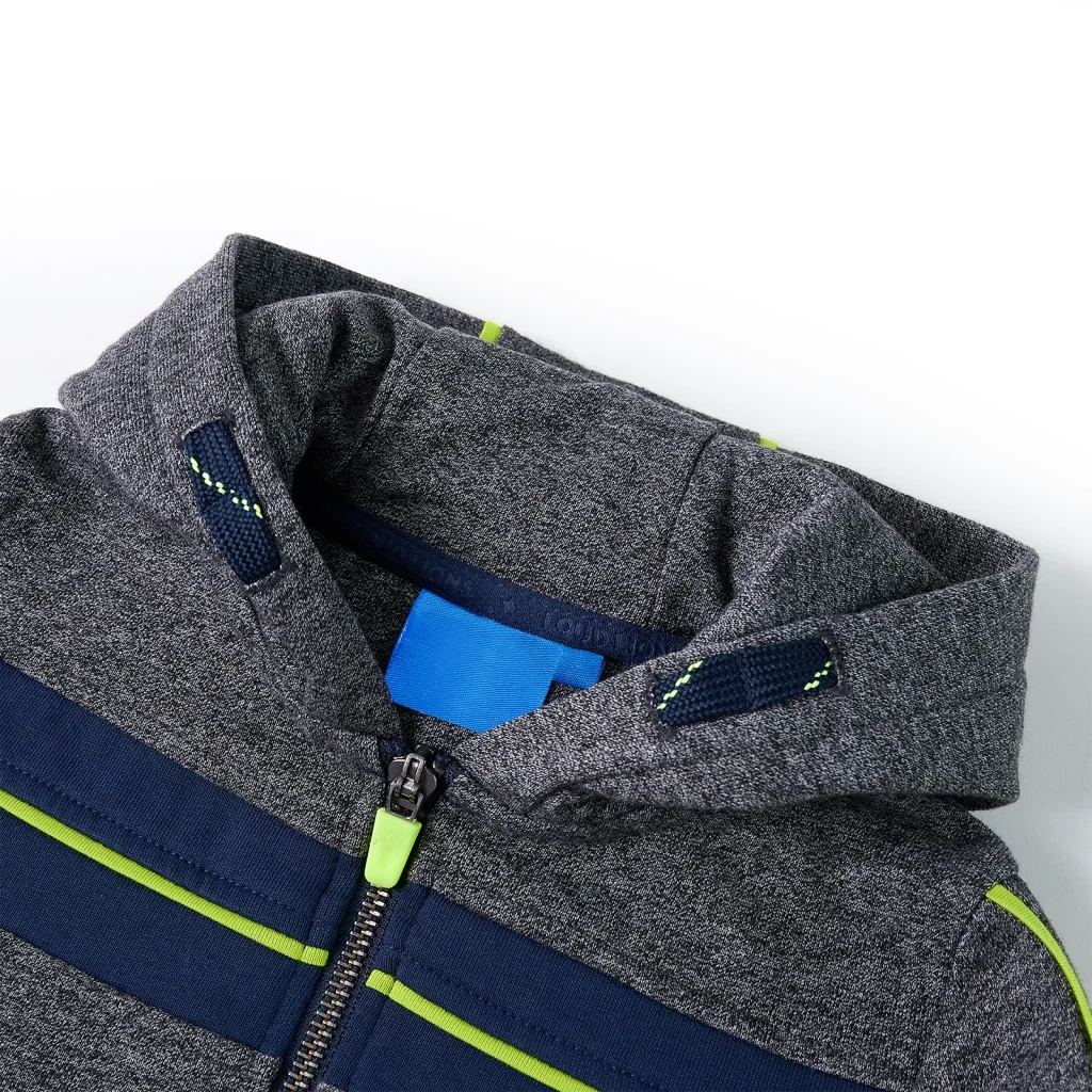 Felpa con Cappuccio e Cerniera per Bambini Grigio M¨¦lange 104