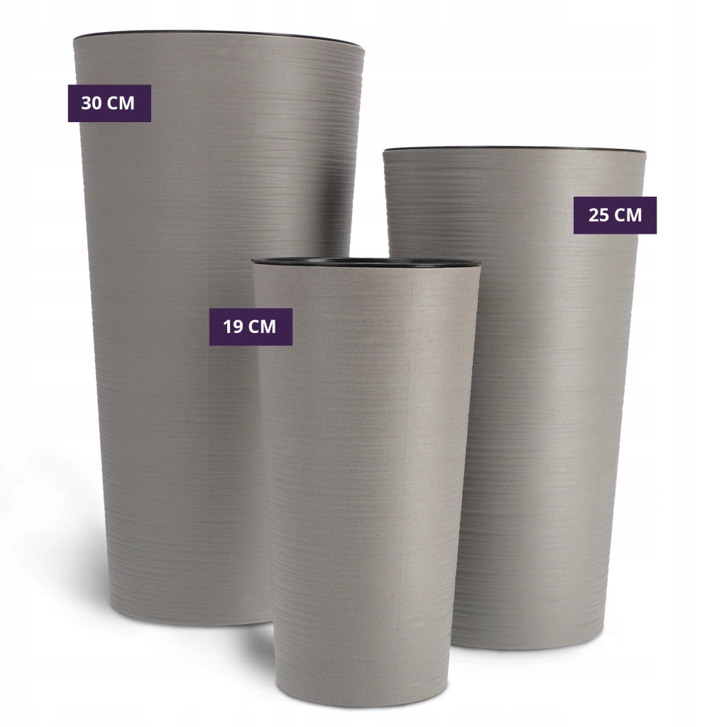 Vaso da fiori KADAX, coprivaso, alto, 57 cm, con inserto, per soggiorno, grigio