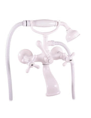 MORAVA RETRO Miscelatore Vasca in Bianco Cromato con Soffione