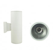 Trade Shop - Applique Faretto Plafoniera Doppio Faretto Fascio Tondo Dw Bianco Tubo Alluminio -