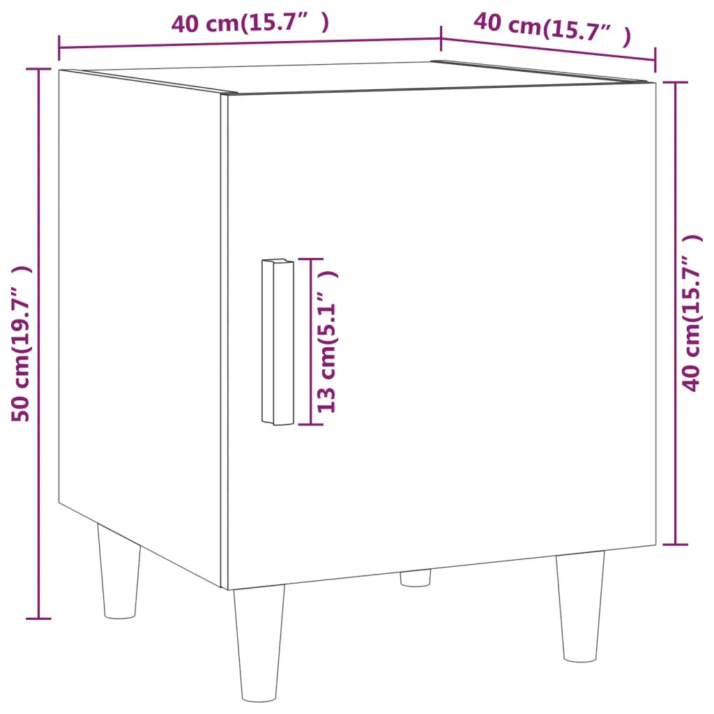 Comodino Bianco in Legno Multistrato 812042