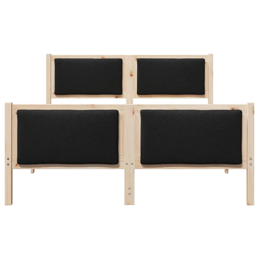 Letto matrimoniale | Letto per adulti | Struttura del letto con testiera Nero 150 x 200 cm Tessuto