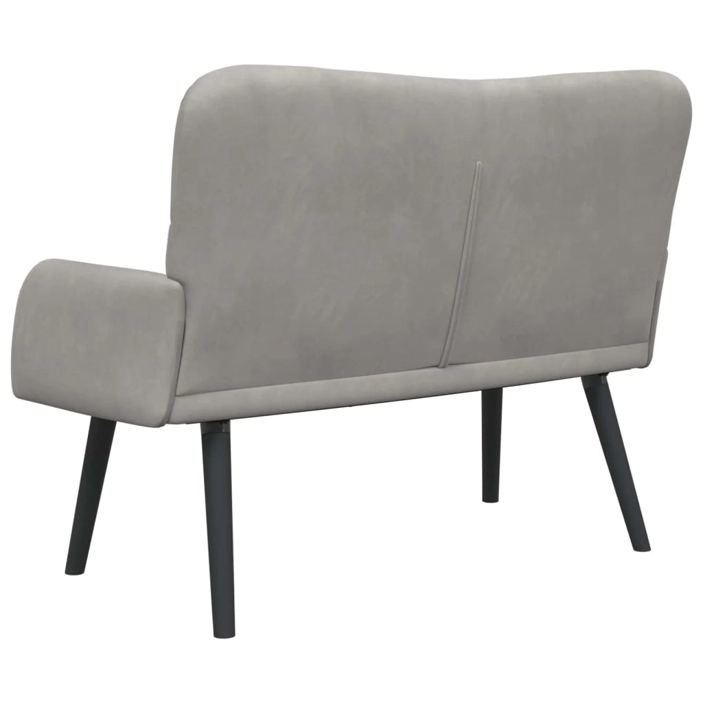 Sofa a Due Posti Grigio chiaro 115 x 61 x 87 cm Velluto 42028940