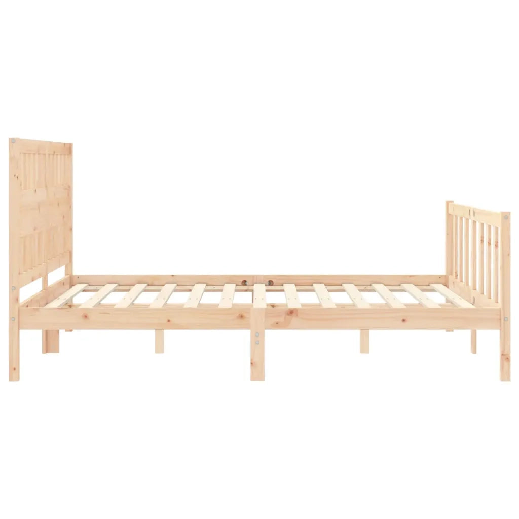 Letto matrimoniale | Letto per adulti | Giroletto senza Materasso 160x200 cm in Legno Massello di Pino