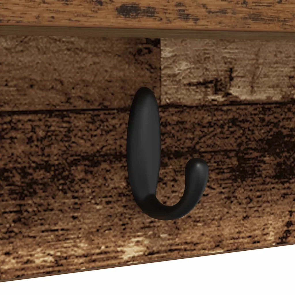 Appendiabiti a muro Legno vecchio 80 x 10,5 x 18 cm 874401