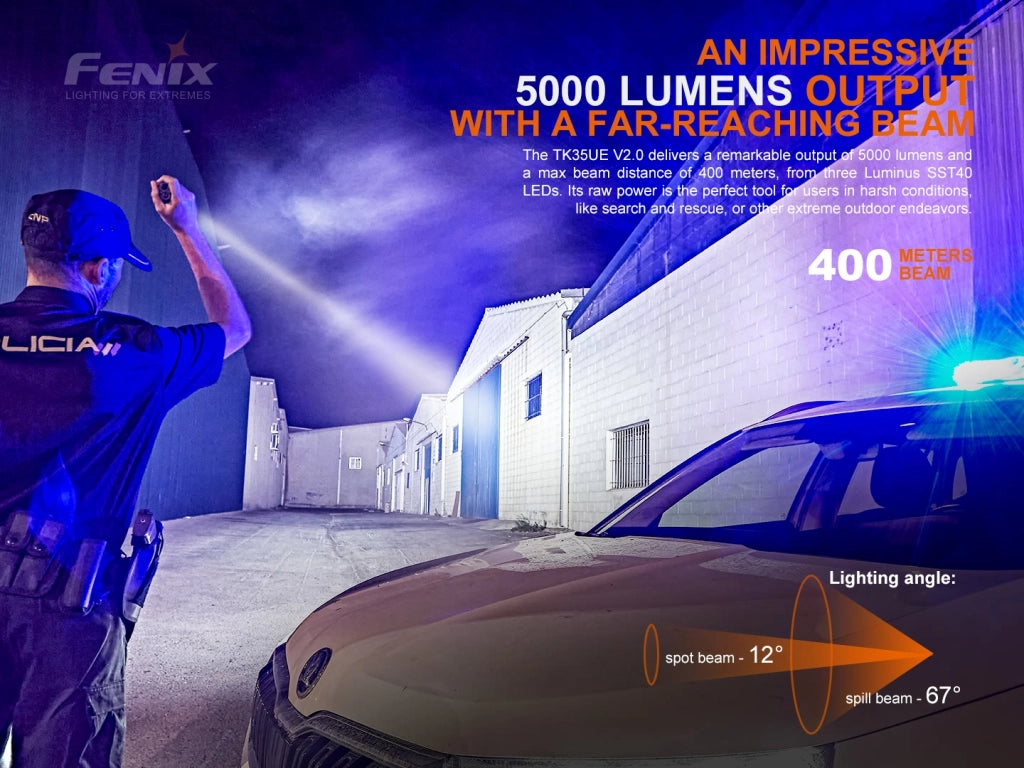 Torcia LED FENIX TK35 V2.0 5000 lumen 400 metri
