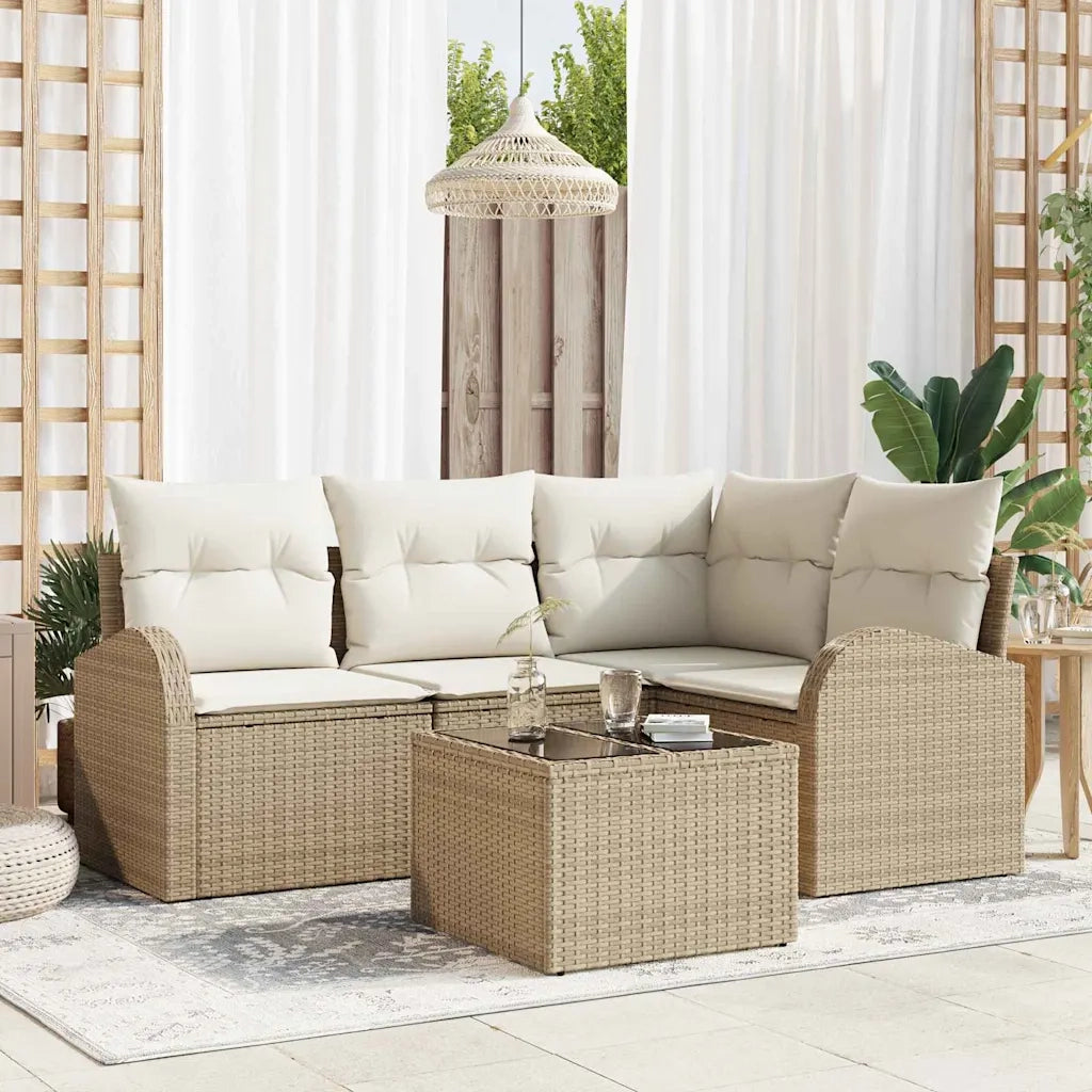 Set Divano da Giardino Beige polyrattan 3346031
