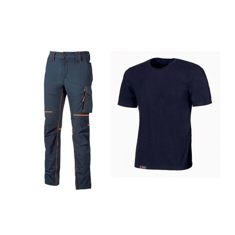 WORKWEAR KIT T-SHIRT+ PANTAL DEEP BLUE TG  XL
