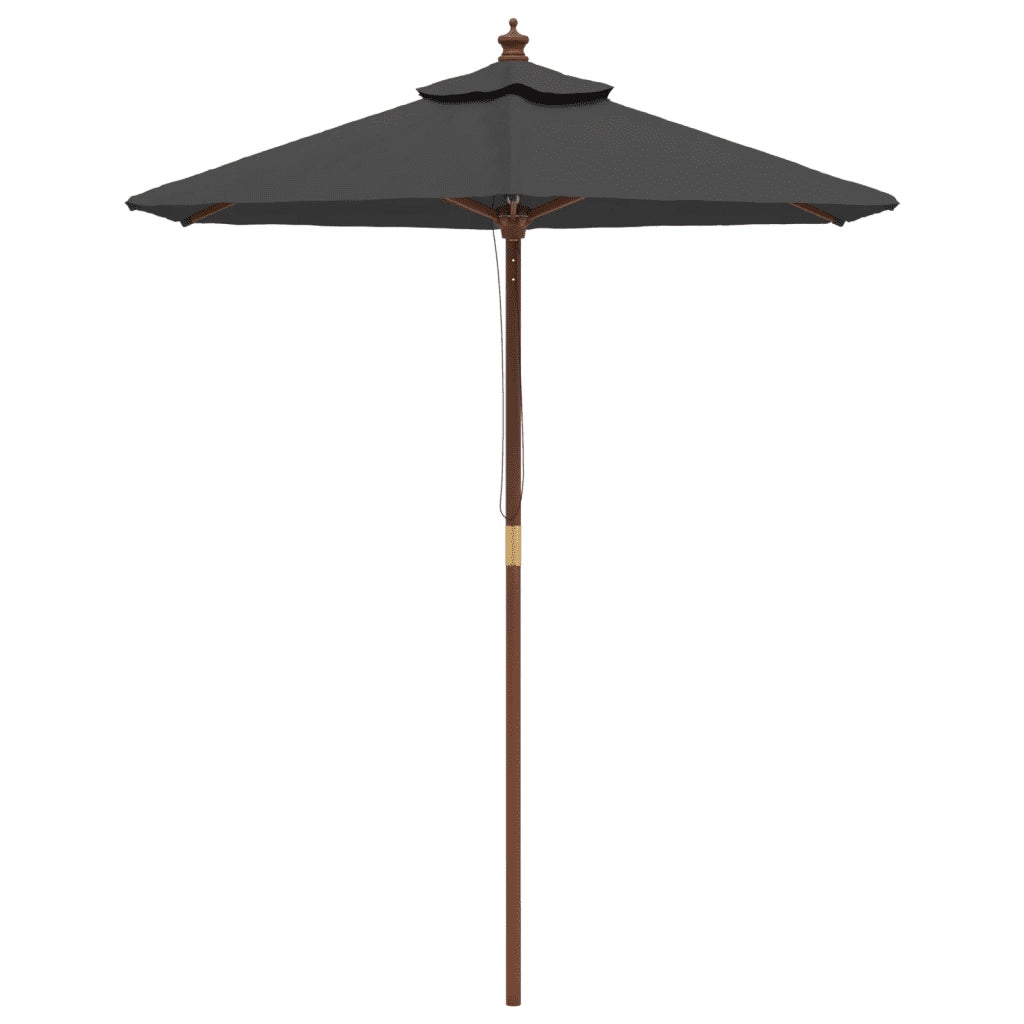 Ombrellone da Giardino-Ombrello da Balcone con Palo in Legno Antracite 196x231 cm