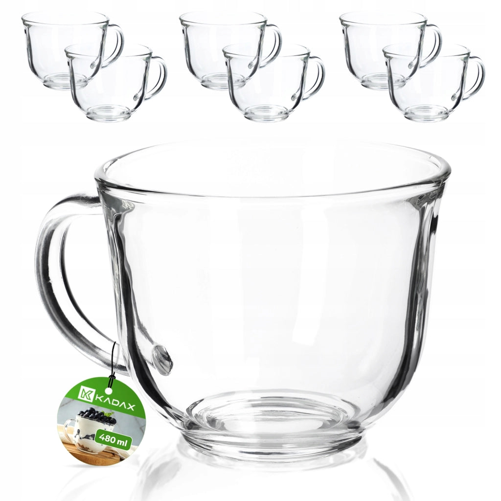 Set di 6 bicchieri da tè/caffè invernali KADAX da 480 ml con manico.