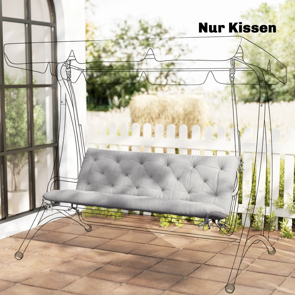 Cuscino per Divano da Giardino ¨C Minimal ¨C Grigio Chiaro 150x98x8 cm