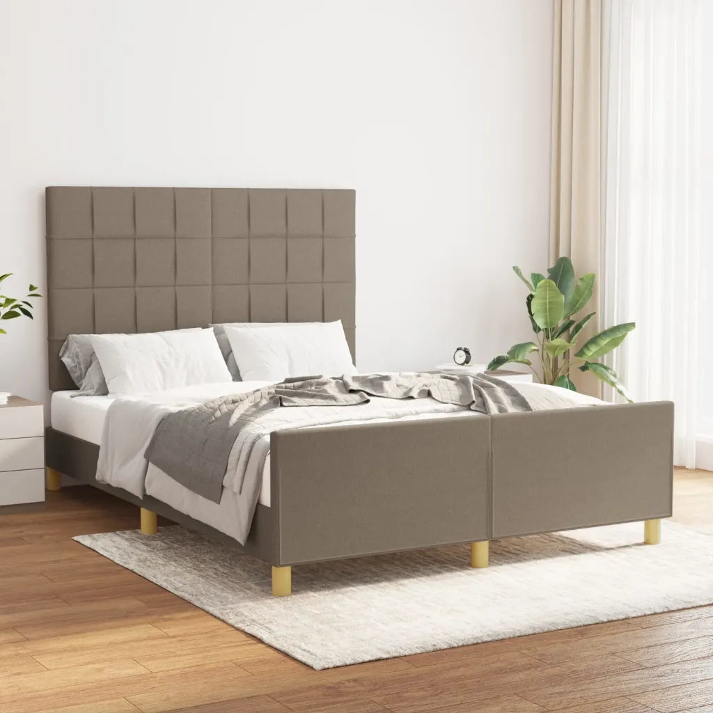 Letto matrimoniale | Letto per adulti | Giroletto senza Materasso Tortora 140x200 cm in Tessuto