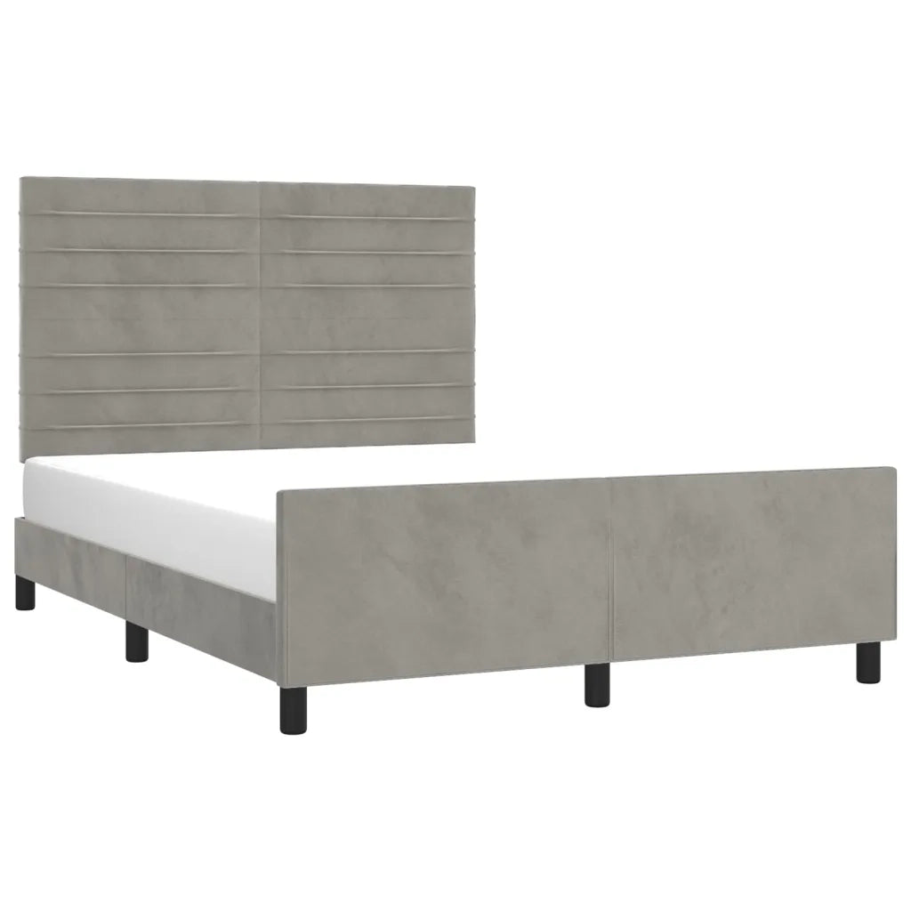 Giroletto senza Materasso Grigio Chiaro 140x190 cm Velluto