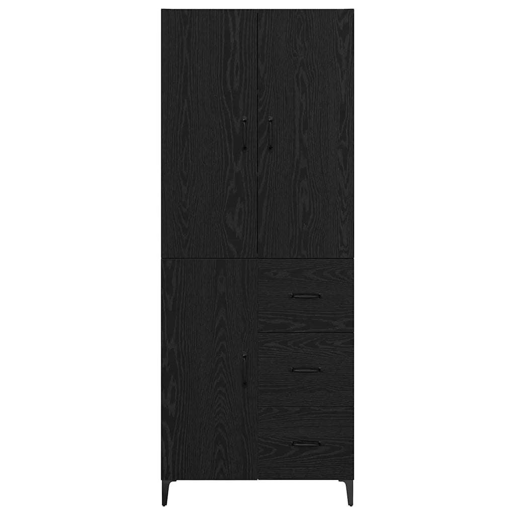 Credenza Rovere Nero 69,5 x 34 x 180 cm Legno multistrato 3416082