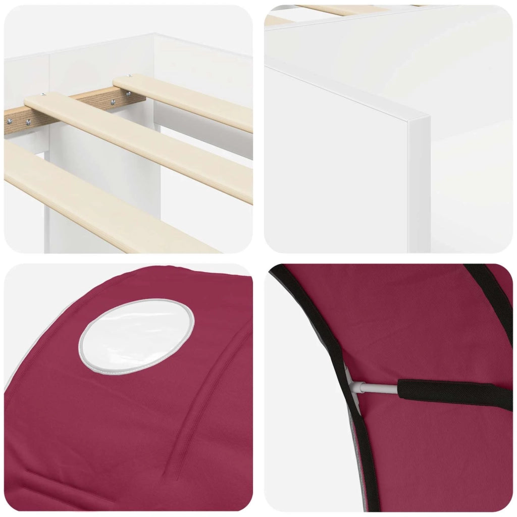 Letto alto per bambini con storage 3 pz Bianco e Rosso 3423597