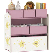 Libreria Porta Giocattoli 3 Livelli con 6 Cesti ¨C Minimal ¨C Rosa