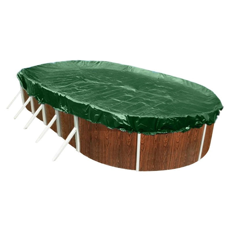Copertura Invernale 110 Gr/m² 9,80 X 5,30 M Per Piscine Ovali Di 9,10 X 4,60 M