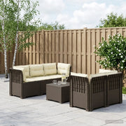 Divano da Giardino 5 Posti con Cuscini Stile Rattan PP 3443918