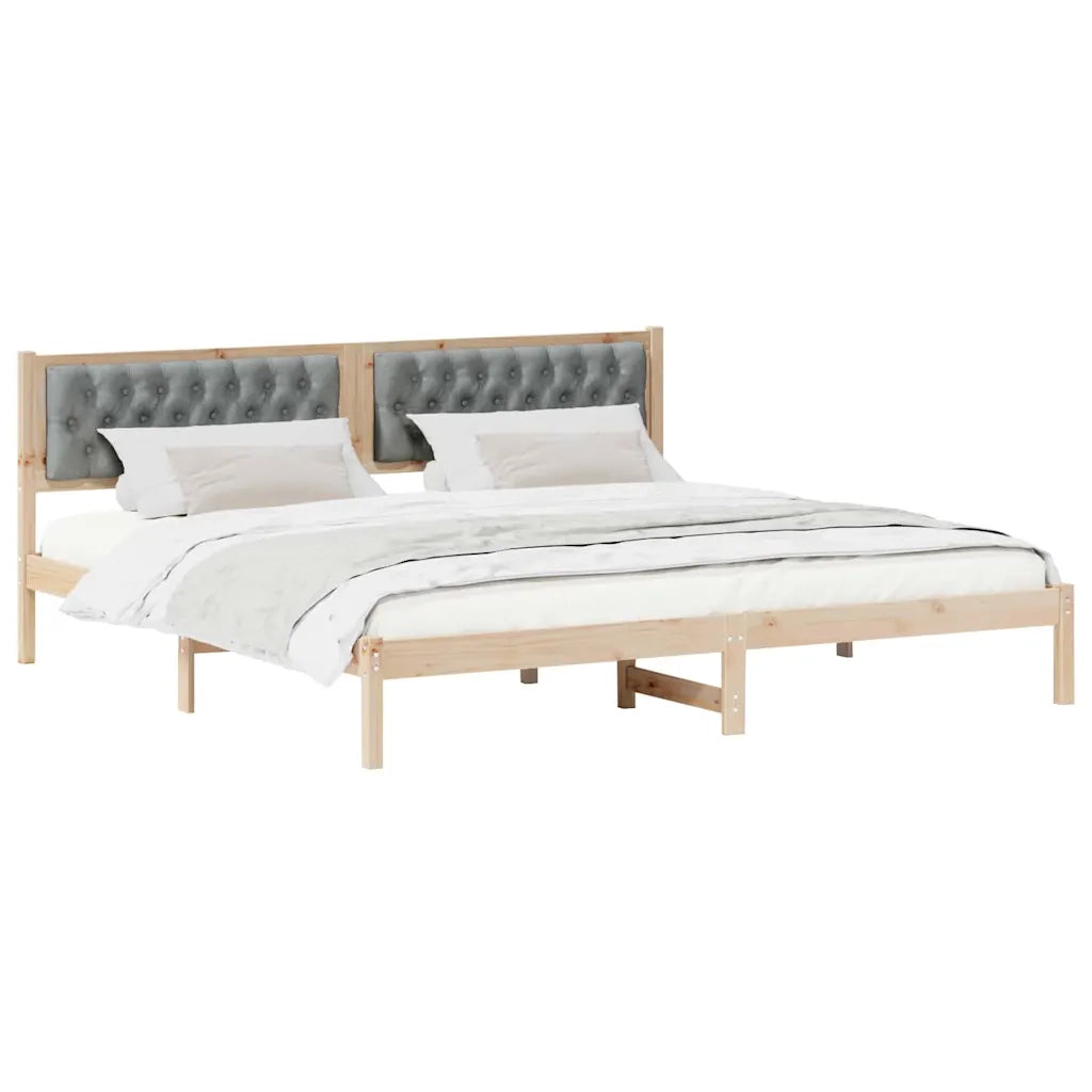 Letto matrimoniale | Letto per adulti | Struttura del letto Grigio chiaro 200 x 200 cm Pino massello