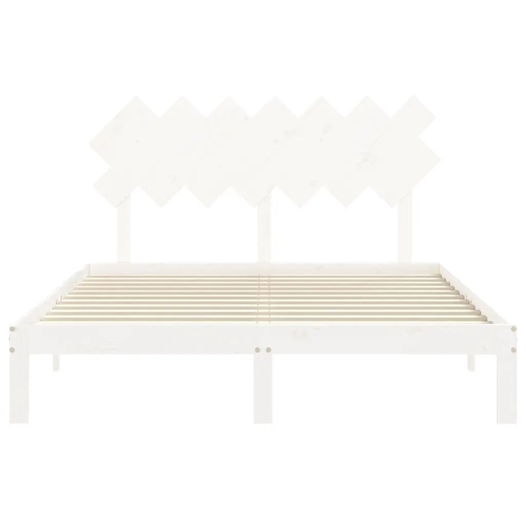 Letto senza Materasso-Struttura Letto Bianco 140x190 cm Legno Massello di Pino 244480