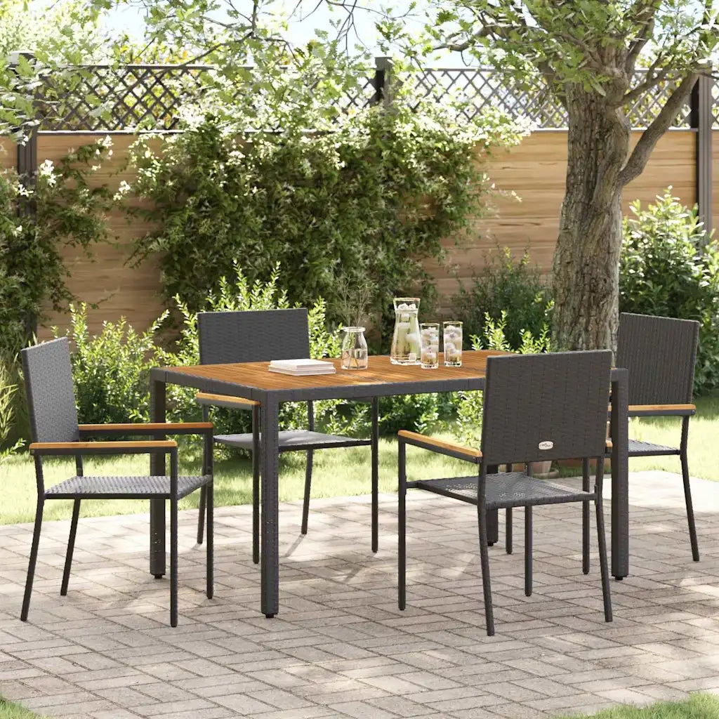 Sedie impilabili da giardino 4 pcs Nero e Marrone 3403061