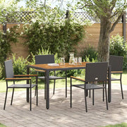 Sedie impilabili da giardino 4 pcs Nero e Marrone 3403061