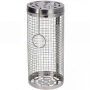 Accessori per BBQ in acciaio inossidabile - cilindrico per verdure/gambette - per grigliare all'aperto - dimensioni 9 x 20 cm - griglia cilindrica
