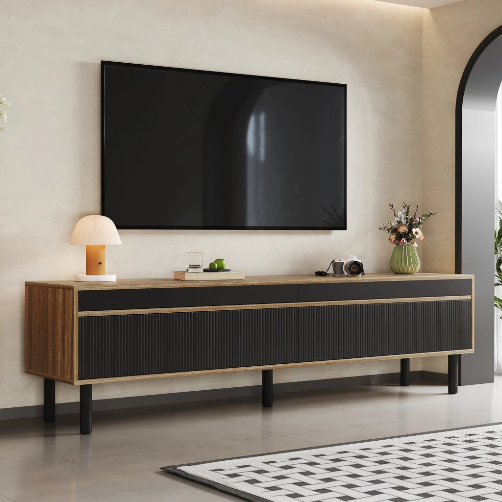 Mobile TV in truciolare nero lunghezza 170 cm