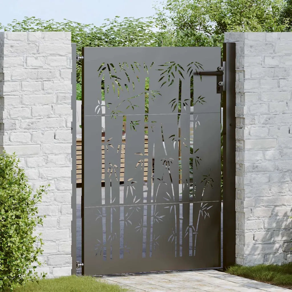 Cancello da giardino con blocco Nero 110 x 130 cm 42015895