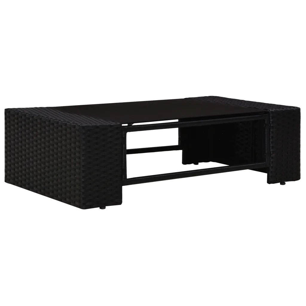 Set Divani da Giardino 9 pz con Cuscini in Polyrattan Nero 3067138