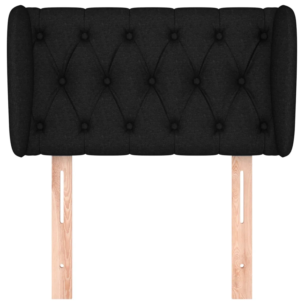 Testiera ad Orecchio Nera 83 x 23 x 78/88 cm in Tessuto 3117456
