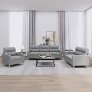 Set di Divani 3 pz con Cuscini Grigio Chiaro in Tessuto 3201536