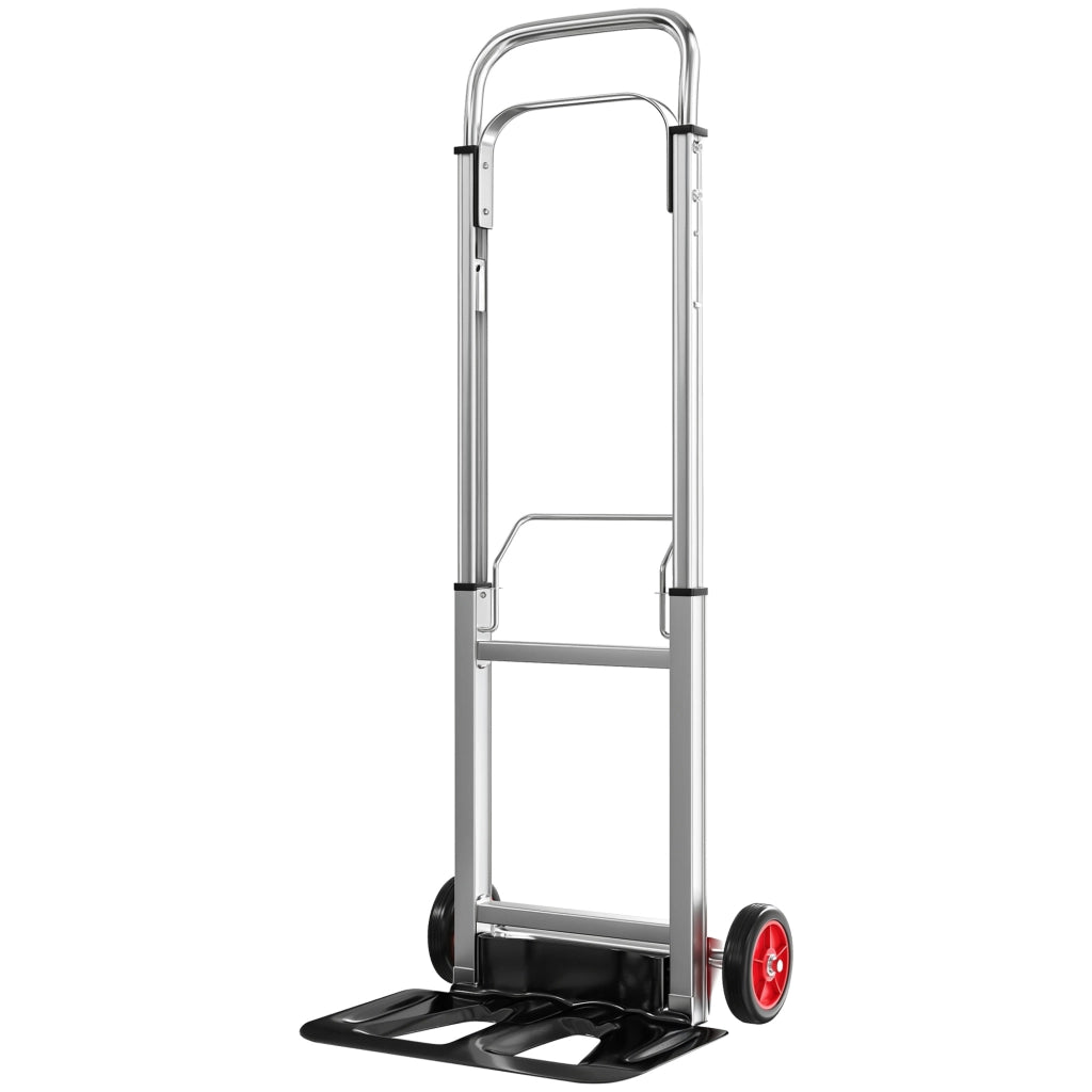 Carrello Pieghevole in Alluminio con Ruote ¨C zephmum ¨C Colore Argento e Nero 40x41x108 cm