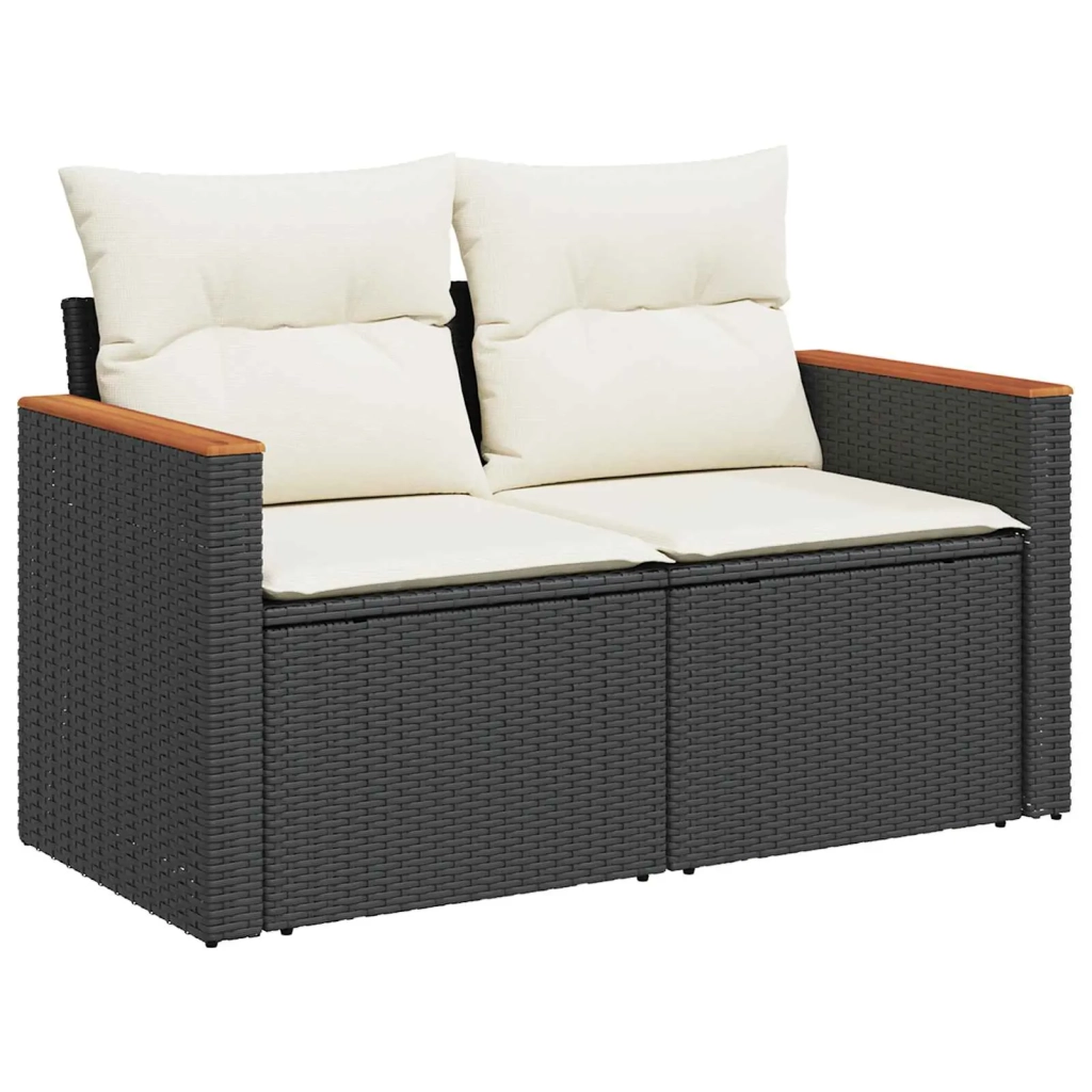 Set Divano da Giardino 8 pcs Nero polyrattan 3362855