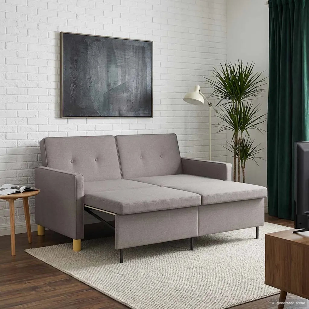 Divano Letto Estraibile Tortora Tessuto 42033344
