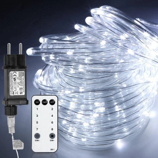 Fili di luce interno e esterno – 300 LED -30 metri LED – Illuminazione atmosferica – Con telecomando – Impermeabile – Lampade oscillanti – Fili di luce esterno – Luci da fiaba – Bianco gelido – 30m – 300 LED – Waterdicht